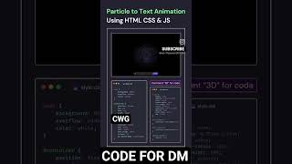 Magical Particle to Text Animation using HTML, CSS & JS! ✨ #Coding #shorts @CodeWithGenzi