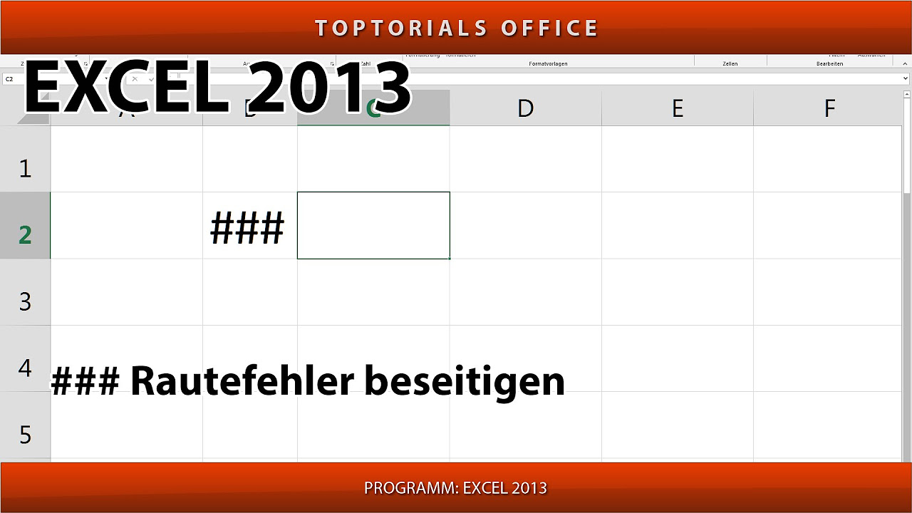 Update ##### Zeichen / Raute - Zeichen Fehler beseitigen (Excel)