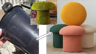 Transform a Simple Bucket To an Ottoman With Storage//DIY