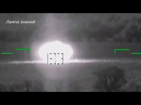 Удар ракеты Вихрь в танк Т-64 Украины