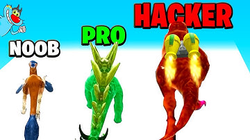 NOOB vs PRO vs HACKER In Dino Run 3D | With Oggy And Jack | Rock Indian Gamer |