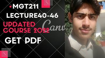 Mgt211 final term updated lecture 41-46/mgt211 final term lecture 41 to 46 fall 2022/Shafi ullah22