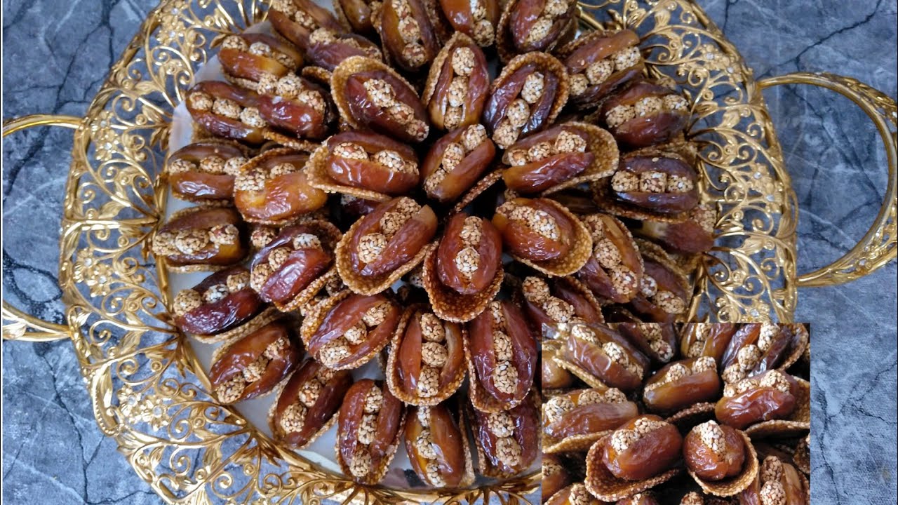 التمر المجهول بالنوگة😍 ومعمر باللوز معسل والزنجلان 😋جد راقي للمناسبات الراقية✨ من الألف إلى الياء 👌