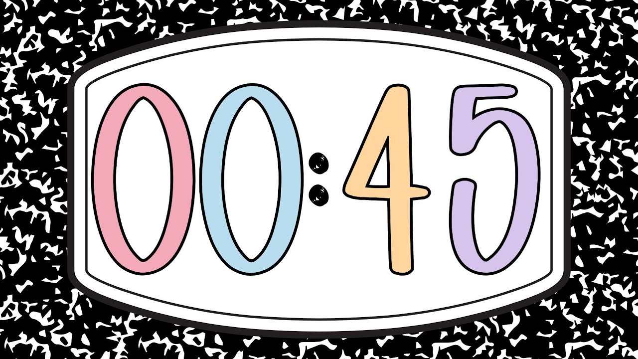 45 Second Back to School Timer 📓 | Composition Notebook Countdown - YouTube