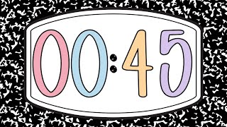 45 Second Back to School Timer 📓 | Composition Notebook Countdown