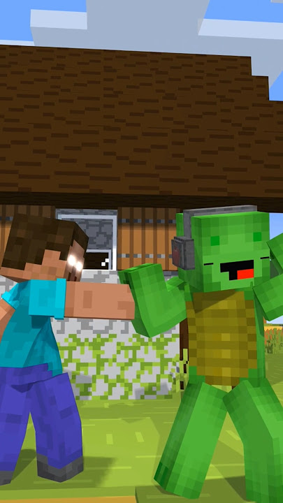 Mikey Dodges Herobrine Punch #minecraft #herobrine #minecraftshorts