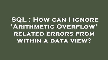 SQL : How can I ignore 