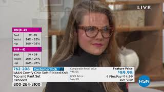 IMAN Comfy Chic Soft Ribbed Knit Top and Pant Set screenshot 4