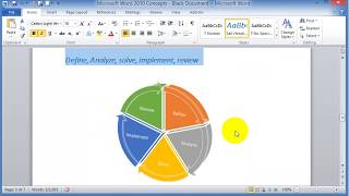 Inserting and using SmartArt in Word 2010