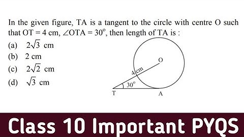 In the given figure TA is a tangent to the circle with center O such that OT=4cm ∠OTA=30° then the l