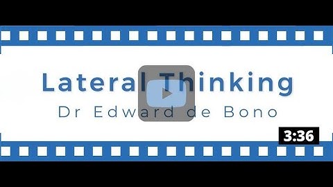 Dr Edward de Bono introduces Lateral Thinking
