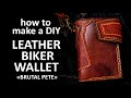 Leather BIKER WALLET | Leather craft DIY | Tutorial and pattern download