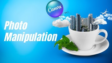 Photo manipulation in Canva insert a city on a cup