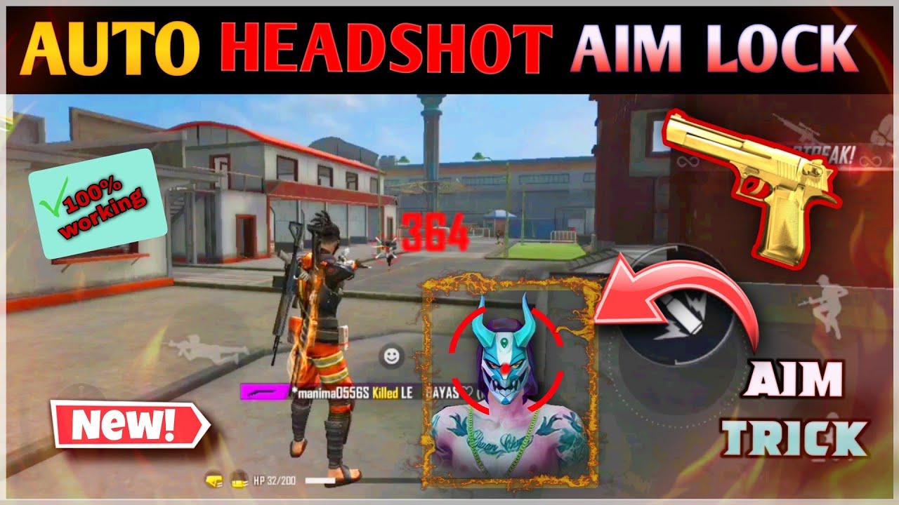 Perfect Auto Aim Lock Trick🎯🔐| Free Fire Perfect Aim Lock Trick | Garena Free Fire |