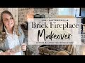 Brick fireplace makeover before and after transformation  2024