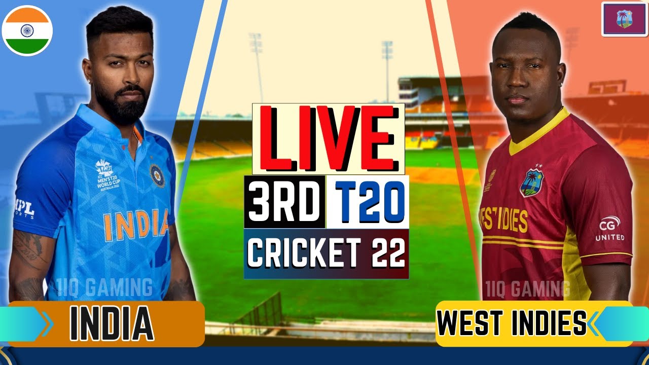 Live IND vs WI 3rd T20 Match Live Scores and Commentary Live Cricket Match Today IND vs WI Live