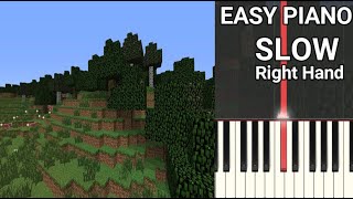 C418 - Beginning (SLOW) Right Hand Easy Piano Tutorial Minecraft Volume Alpha