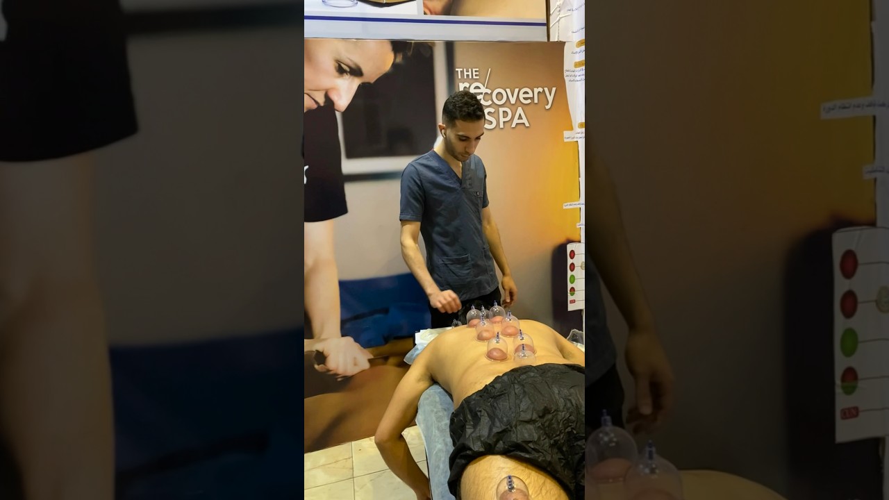 Recovery massage and cupping therapy session