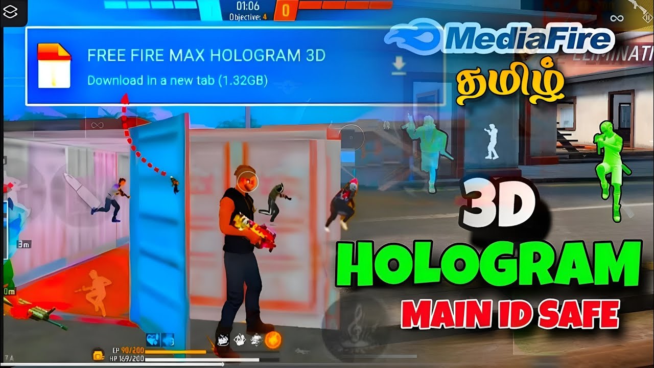 Free Fire MAX 3D Hologram File | OB52 Free Fire Enemy Location Hack | Free Fire Hologram Tamil 