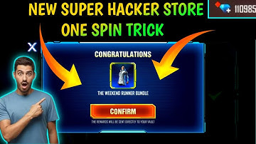 NEW SUPER HACKER STORE ONE SPIN TRICK 😮 || THE WEEKEND RUNNER BUNLDE ONE SPIN TRICK 🤫