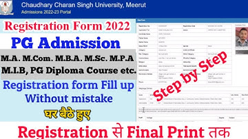 How to Fill CCS University Admission Form 2022 | PG Regular Admission Form 2022 | CCSU PG Admission