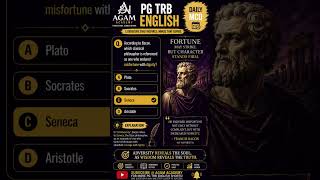 Seneca &amp; Adversity 🔥 Francis Bacon MCQ | PG TRB English Daily MCQ | Agam Academy