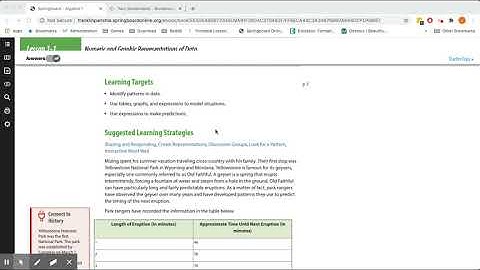 Springboard Algebra 1 Lesson 1-1 Investigating Patterns