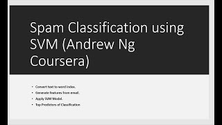 #11 Spam Classification using SVM(Andrew Ng Coursera)