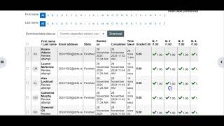Checking Exam Quiz Results in Moodle