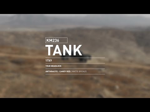KMC KM236 Tank Beadlock Anthracite X Candy Red Jeep Wrangler