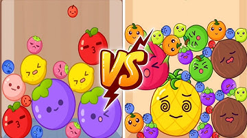 Fruits Drop vs Fruit Merge (Watermelon Game) Suika Game Satisfying ASMR Gameplay