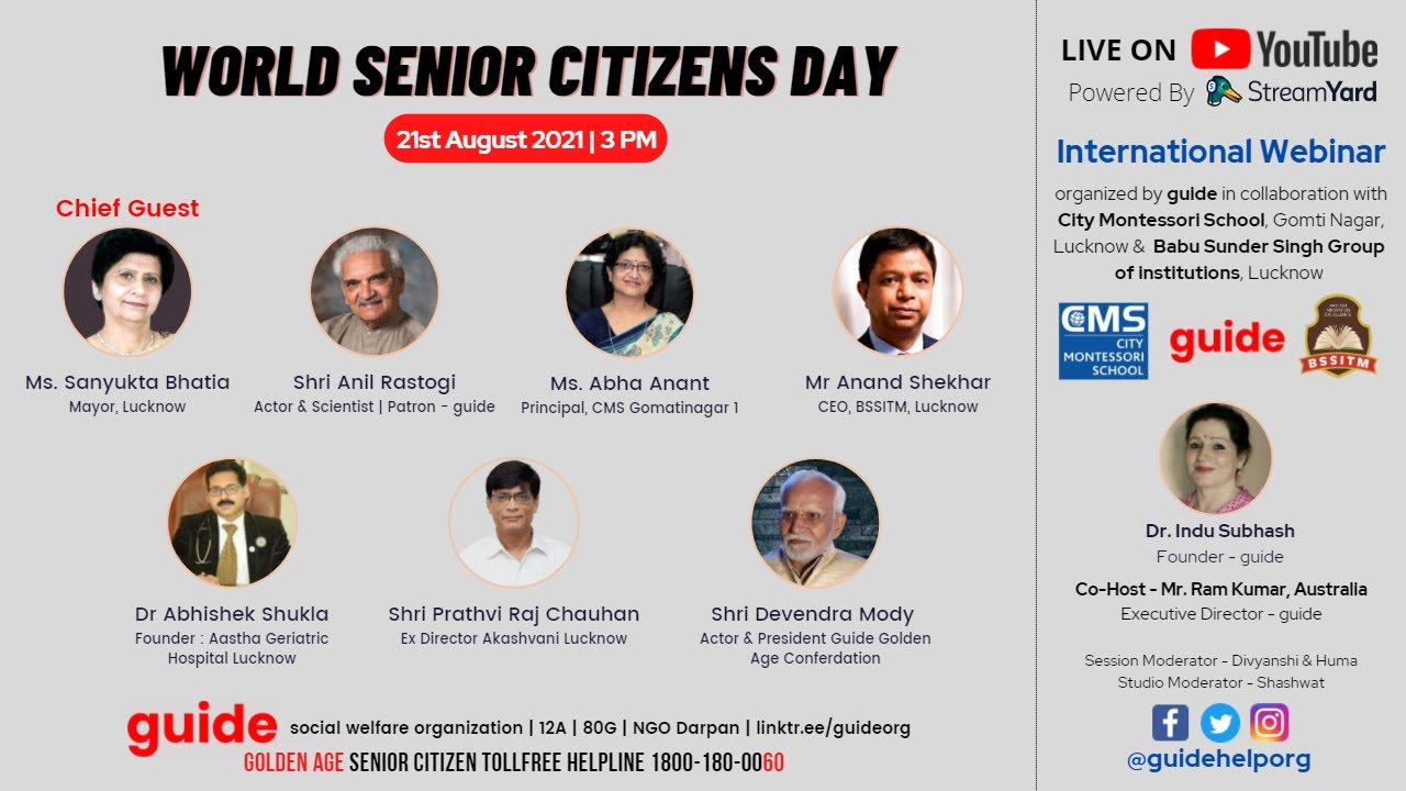 World Senior Citizens Day 2021 | Livestream | guide