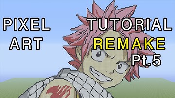 Minecraft Pixel Art Tutorial - Natsu (Fairy Tail) Part 5 Remake