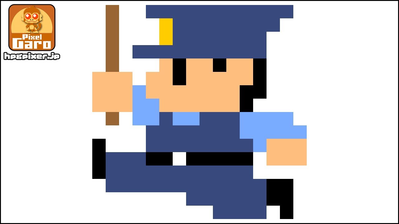 ドット絵 ファミコン風日本の警察官を描いてみた Pixel Art Japanese Policeman Youtube