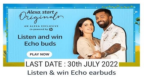 Amazon Funzone Listen and Win Echo earbuds Quiz Answers Today| Daily Quiz Time