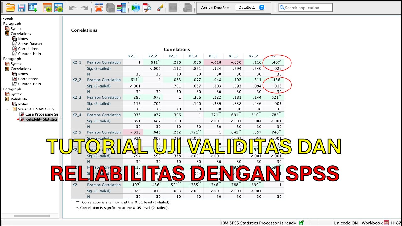 Tutorial SPSS 31 - Uji Validitas dan Reliabilitas - YouTube