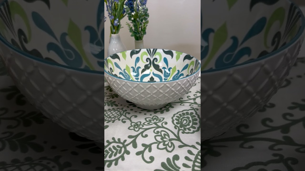 Porcelain Individual and Matching Serving Bowls