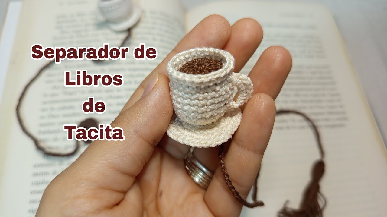 Separador de libros en forma de Taza a crochet 🧶☕