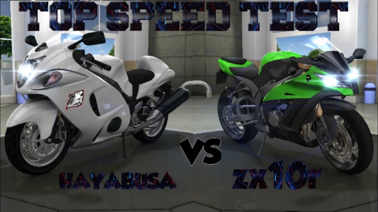 Kawasaki Zx10r vs Suzuki Hayabusa Top Speed Test traficrider 