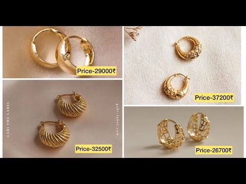 Latest Gold hoop earrings collection with price ||Tanishq inspired Latest gold hoop earrings designs