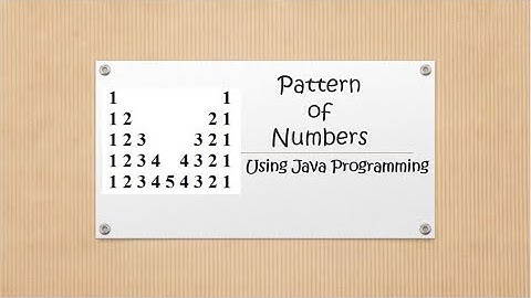 Pattern of Numbers in Java Programming Language (Pattern21)