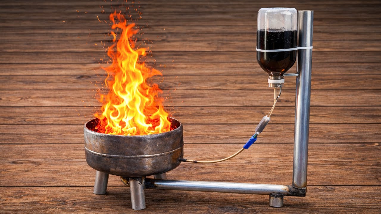 DIY Waste Oil Stove 🔥 Free Alternative to Gas That Burns for Hours ...