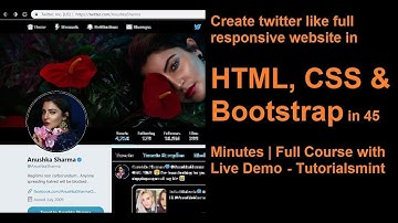 Create twitter like full responsive website in HTML, CSS & Bootstrap in 45 Minutes | Part 1