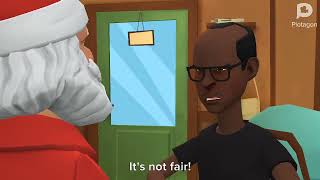 Santa And Clic Caillou Misbehave At Popeyes.