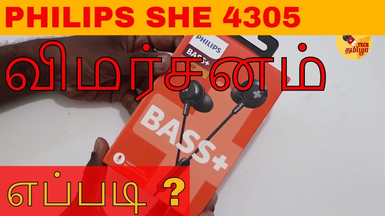 Philips Bass+ SHE4305 in ear headphones review in tamil - YouTube