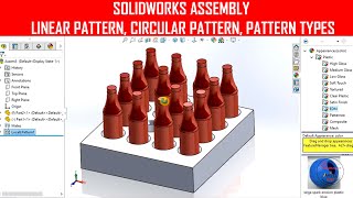 Solidworks Assembly  Linear Component Pattern  Curve Driven pattern Pattern driven Pattern