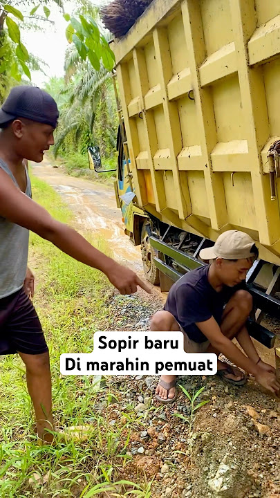 Sopir bocil kena marah 😱 bawa muatan sawit amblas akibat salah jalan #shorts