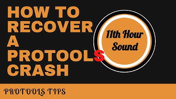How to Recover a Pro Tools crash