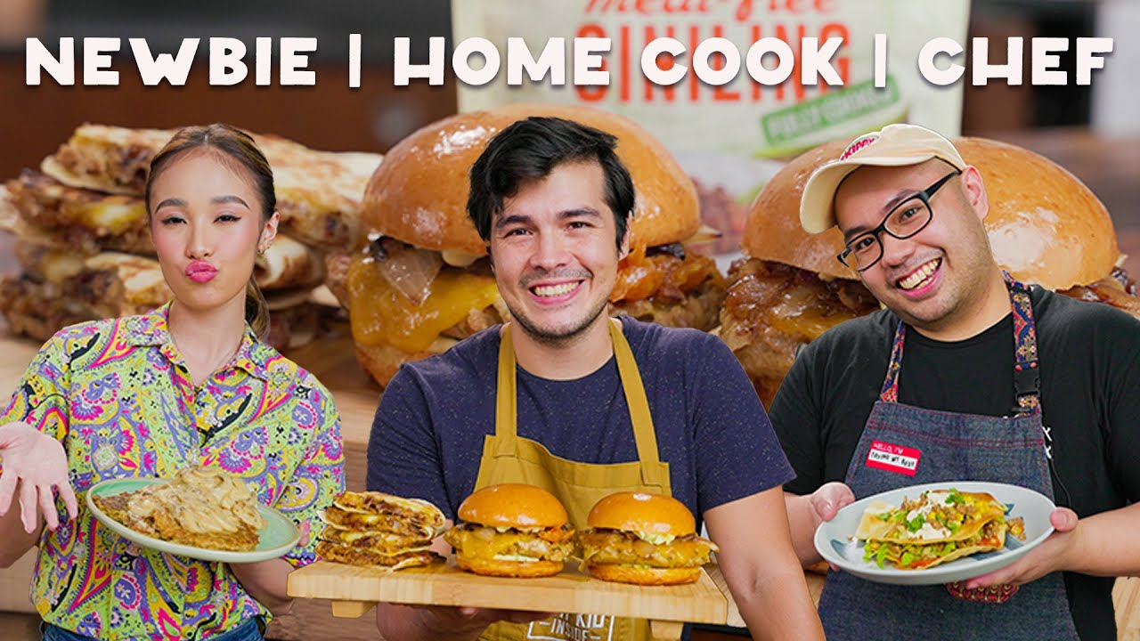 3 Ways to Cook Vegetarian Meat by a Beginner Home Cook & Chef with Aiyana, Erwan, and Martin | FEATR