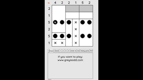 Grey is Odd - Today grids. Solution level 2 6X6 dated 07-27-2024 #logicpuzzles #logicgames  #games